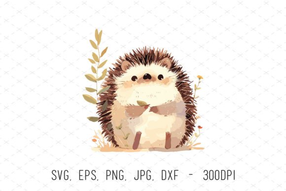 Baby Spring Hedgehog Watercolor Clipart: Elevating Digital Design with Whimsical Charm