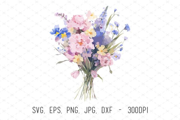 Choosing the Right Pink Purple Watercolor Flowers Bouquet for Your Creative Projects