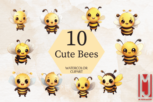 Cute Bees Clipart: Versatile Digital Assets for Crafters