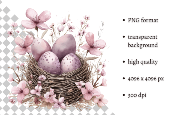 Elevating Spring Designs with Watercolor Lavender Easter Eggs Clipart