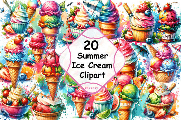 Elevating Summer Designs with High-Quality Ice Cream Sublimation Clipart