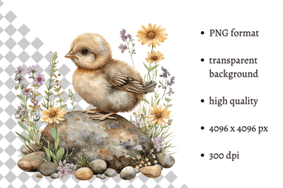 Enhancing Spring Designs with Cute Watercolor Easter Chicken Clipart