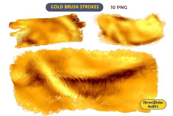 Enhancing Visual Identity with 10 Luxe Gold Brush Strokes for Modern Design
