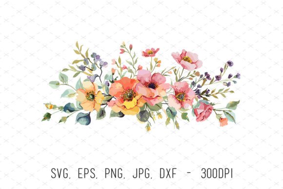 Flower Border Floral Watercolor Clipart: Elevating Your Creative Projects with Digital Elegance