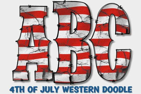 Grunge Western 4th of July Letters PNG