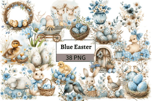 Pastel Blue Beige Easter Clipart Bundle: A Guide to Serene Spring Design