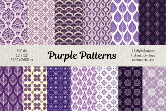 Purple Seamless Pattern Digital Papers Guide