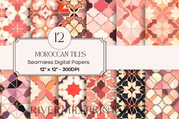 Seamless Moroccan Tiles Digital Papers