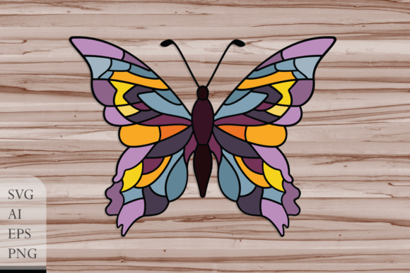 Stained Glass Butterfly: Elevating Digital Design with High-Resolution Art Assets