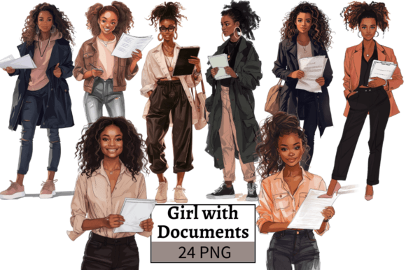 Strategic Visual Storytelling with the Black Girl with Documents Clipart Bundle