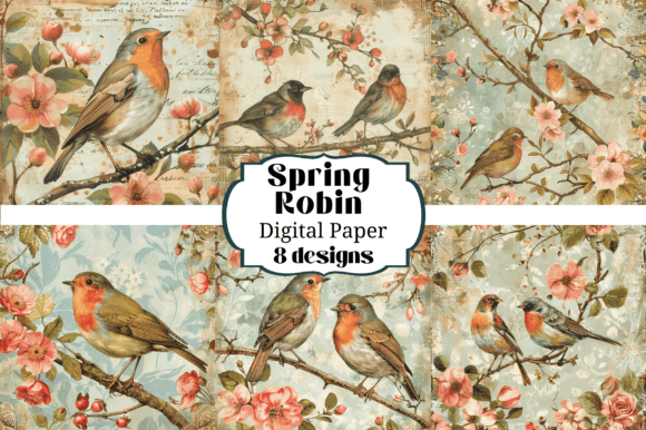 Strategic Visual Storytelling with Vintage Spring Robins Birds Illustrations