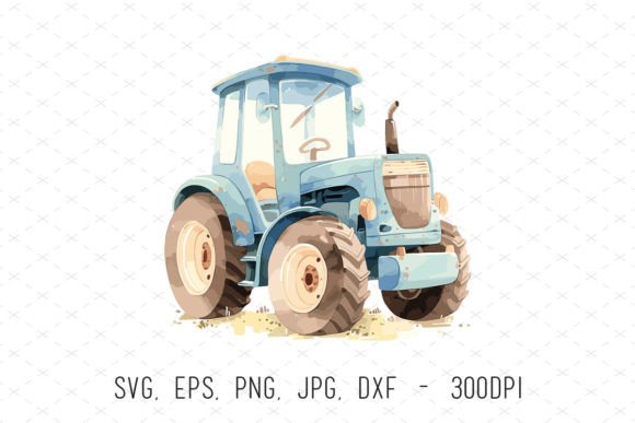 Transforming Digital Art into Tangible Memories with Farm Tractor Watercolor Clipart
