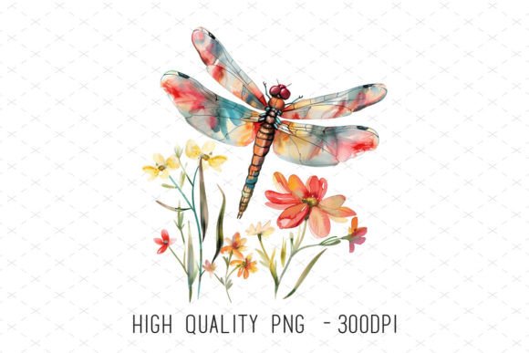 Unlocking Creative Potential with Hand Painted Dragonfly Flowers Clipart