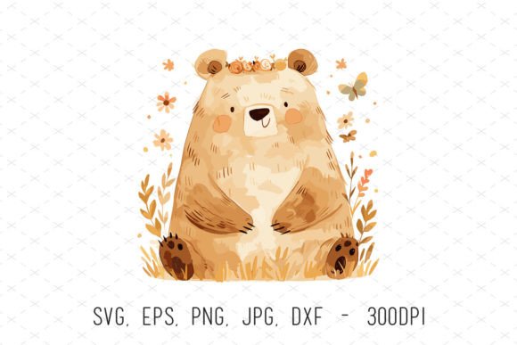 Watercolor Boho Nursery Bear Clipart: A Versatile Resource for Modern Creators